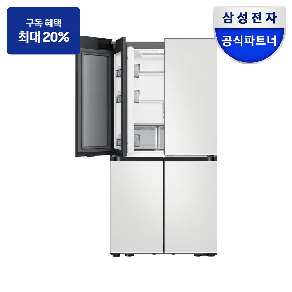 삼성 비스포크 AI 하이브리드 4도어 키친핏 Max 633L (푸드 쇼케이스) 냉장고 사진 · 모델 RM70F64M2A