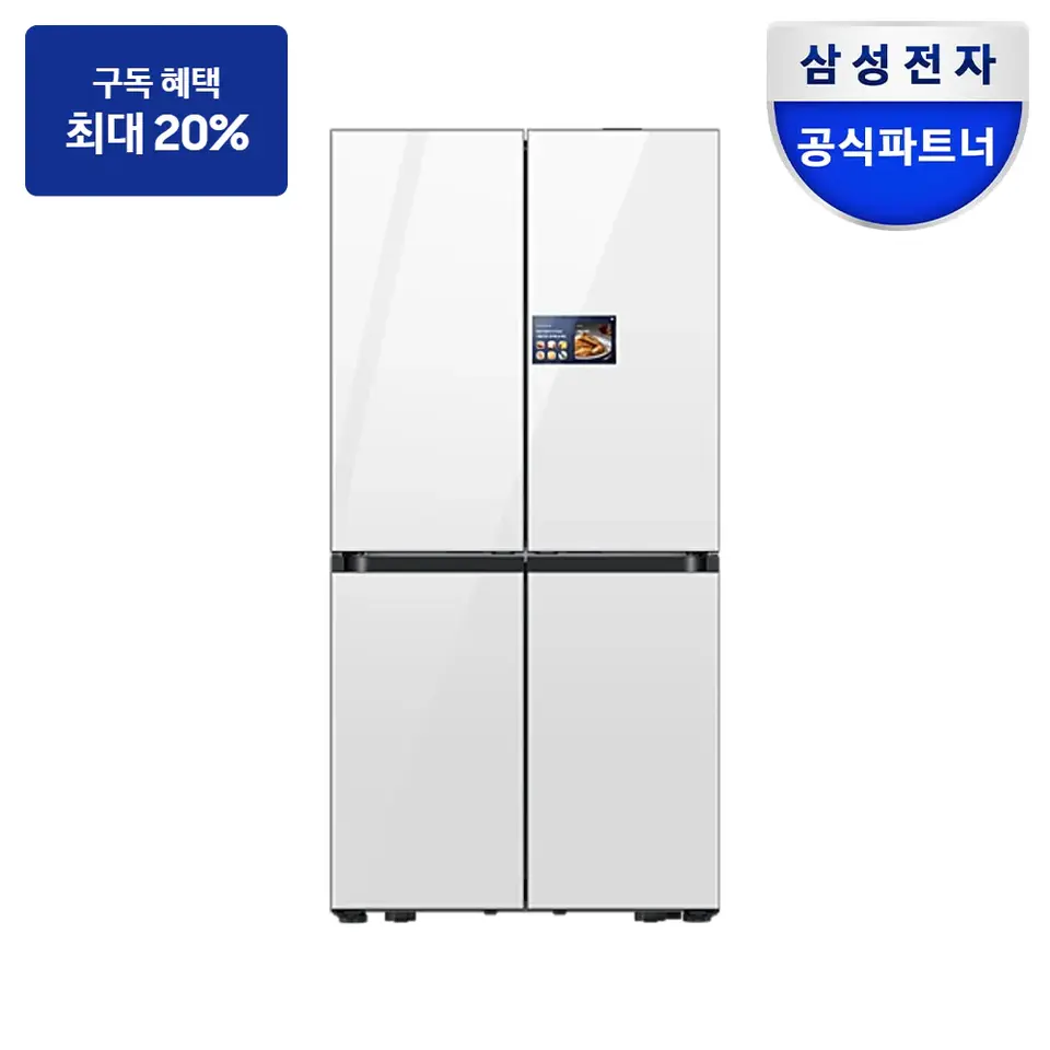 삼성 비스포크 AI 하이브리드 4도어 키친핏 Max 602L (AI 홈) 냉장고 사진 · 모델 RM90F64E2W