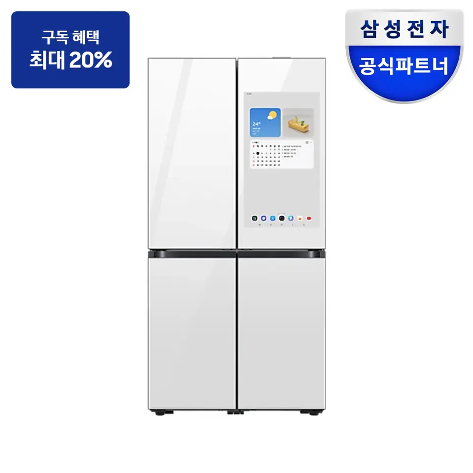 삼성 비스포크 AI 패밀리허브 4도어 864L (81.2cm, AI 푸드매니저) 냉장고 사진 · 모델 RM90H91B1W