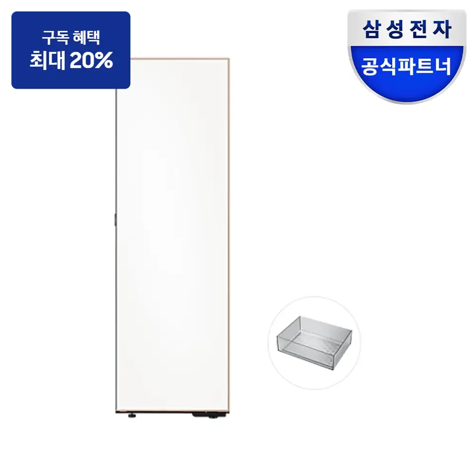 삼성 Infinite AI 정수기 냉장고 1도어 키친핏 386L+수납존 냉장고 사진 · 모델 RR40C9981APGW6